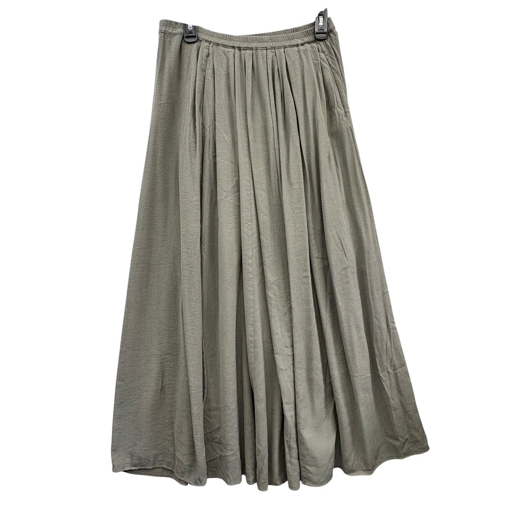 Marco Polo Olive Green Maxi‎ Skirt Flowy Minimalist Casual Relaxed Fit 36
